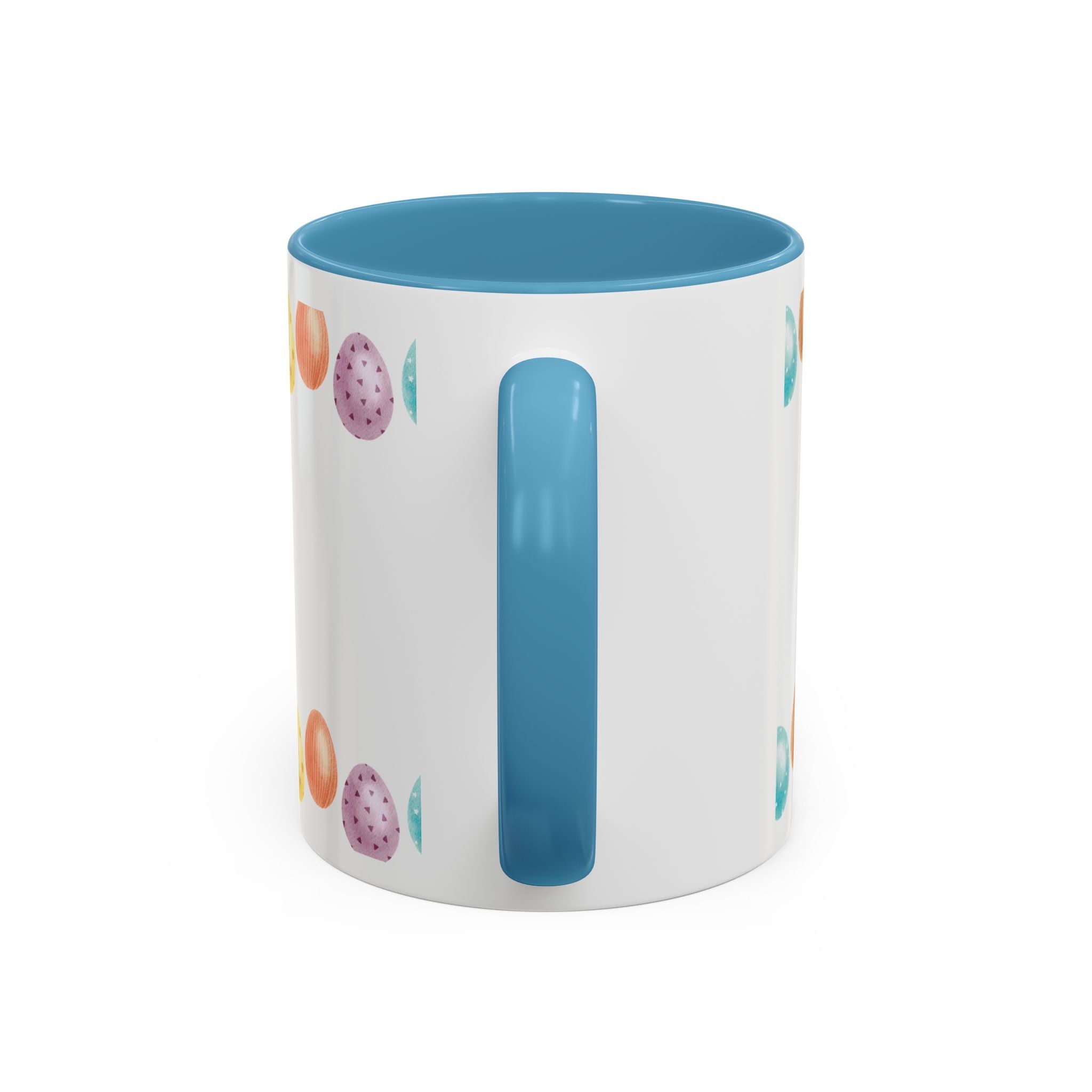 He Is Risen! Easter Accent Coffee Mug – Colorful Pastel Egg Border (11/15oz)