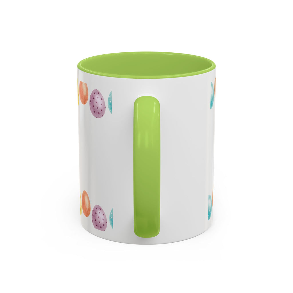 He Is Risen! Easter Accent Coffee Mug – Colorful Pastel Egg Border (11/15oz)