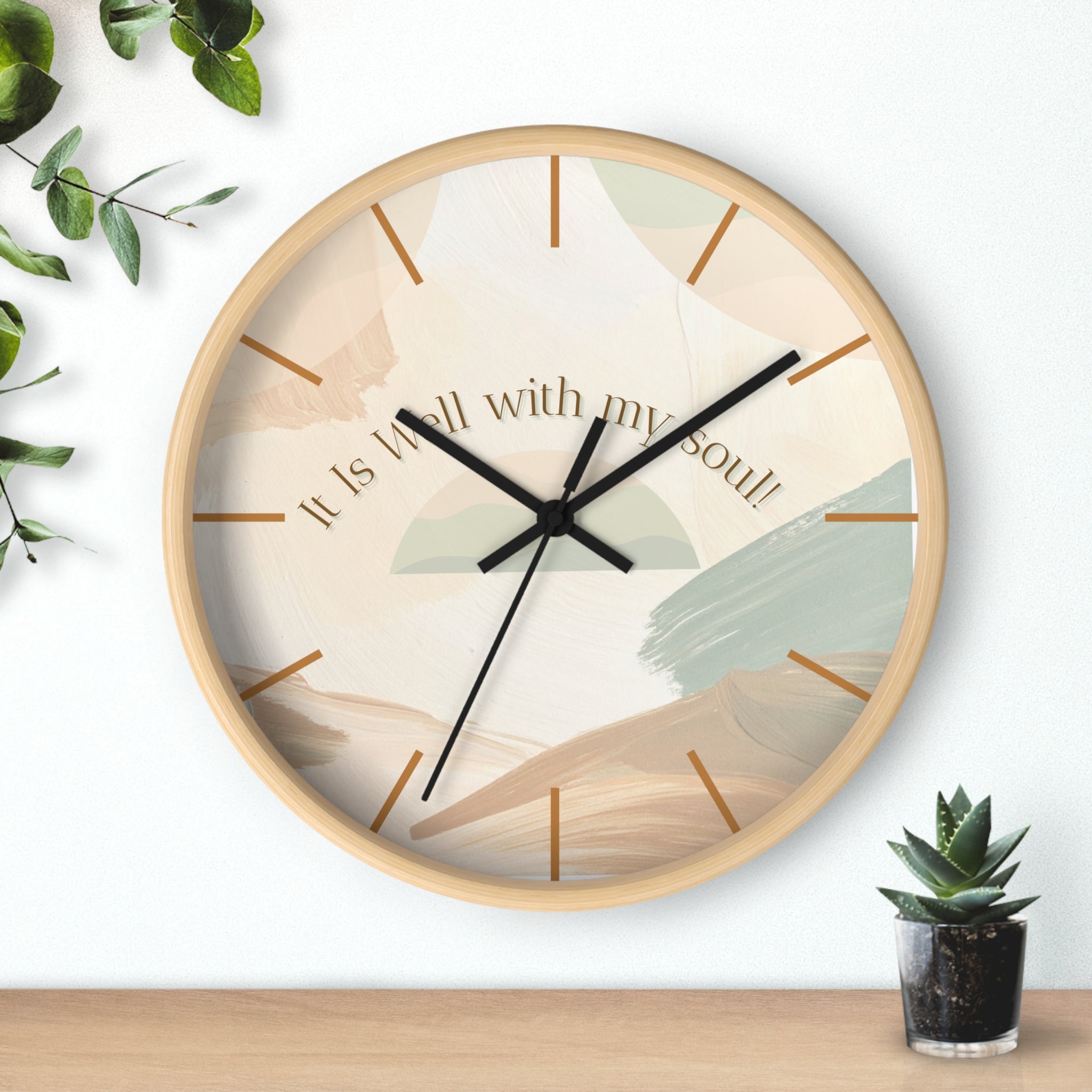 Wall Clock - Faith- Neutral Abstract Decorative Clock