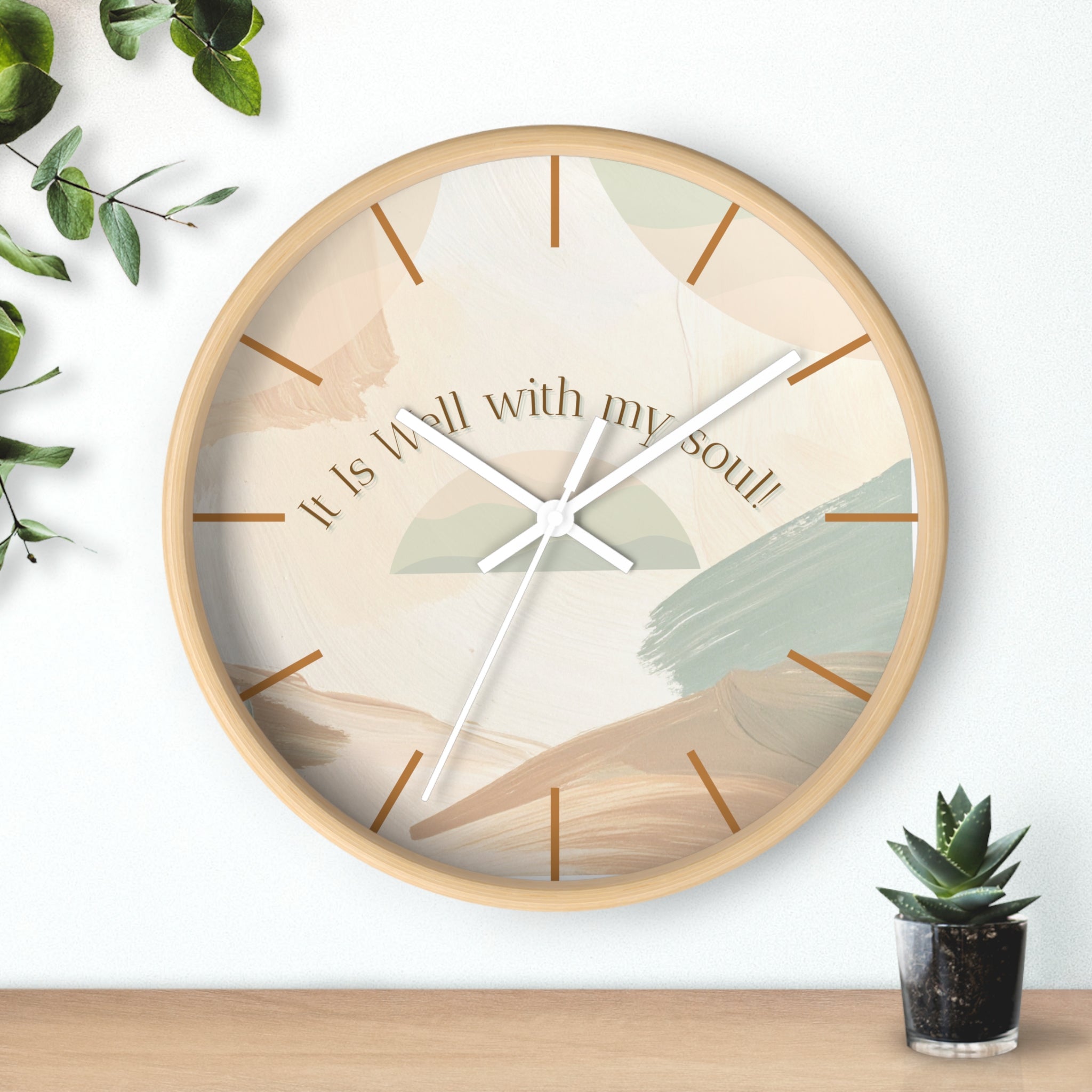 Wall Clock - Faith- Neutral Abstract Decorative Clock