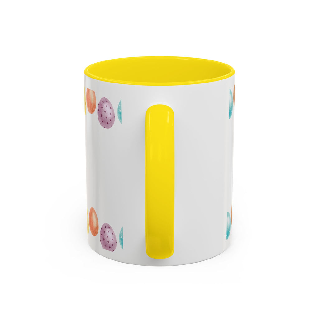 He Is Risen! Easter Accent Coffee Mug – Colorful Pastel Egg Border (11/15oz)